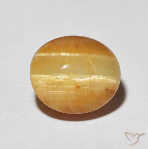 7.16ct Naturel Brun doré Opale œil de chat, ovale, Opaque
