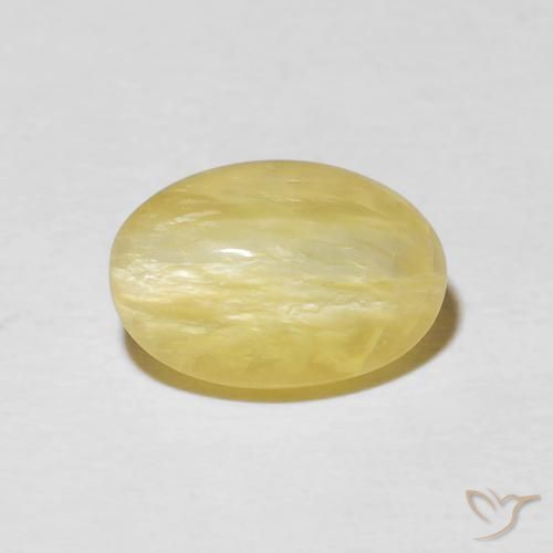 2.52ct Naturel Jaune clair Opale œil de chat, ovale, Opaque
