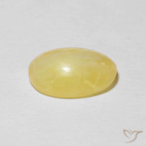 Opale œil de chat Jaune clair naturelle ovale, 2.52 ct, Opaque