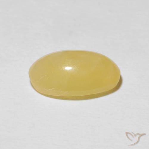 Opale œil de chat Jaune pâle naturelle ovale, 2.70 ct, Opaque