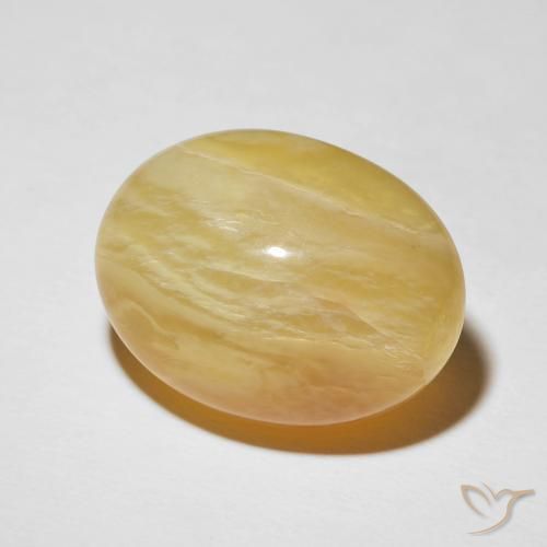 Opale œil de chat Jaune moyen naturelle ovale, 20.55 ct, Opaque