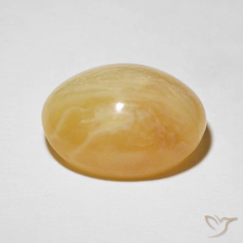 Opale œil de chat Jaune moyen naturelle ovale, 20.55 ct, Opaque