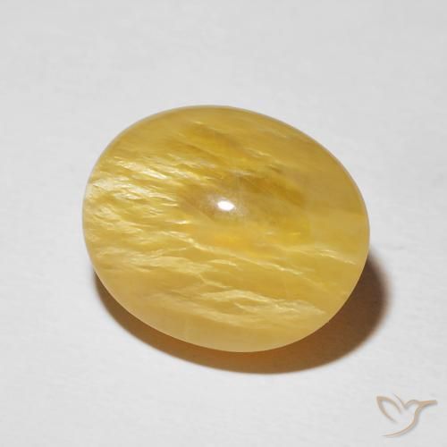 Opale œil de chat Jaune solidage naturelle ovale, 10.02 ct, Opaque
