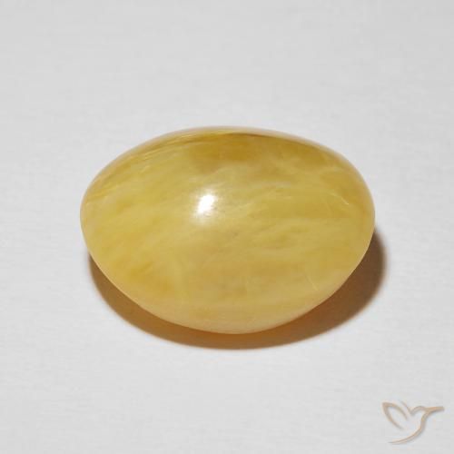 Opale œil de chat Jaune solidage naturelle ovale, 10.02 ct, Opaque