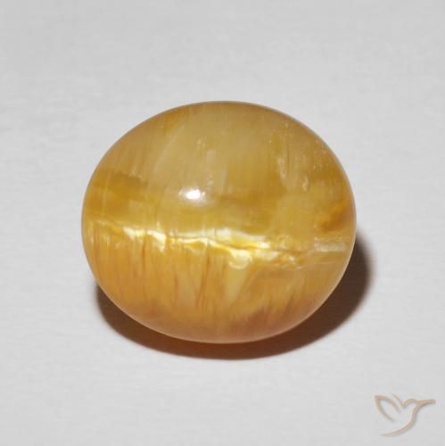 7.94ct Naturel Brun doré Opale œil de chat, ovale, Opaque