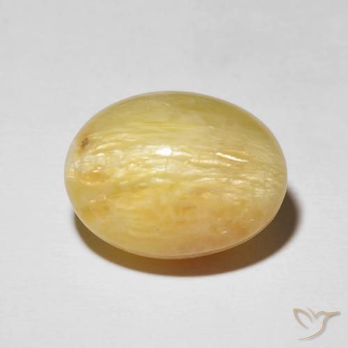 14.38ct Naturel Jaune solidage Opale œil de chat, ovale, Opaque