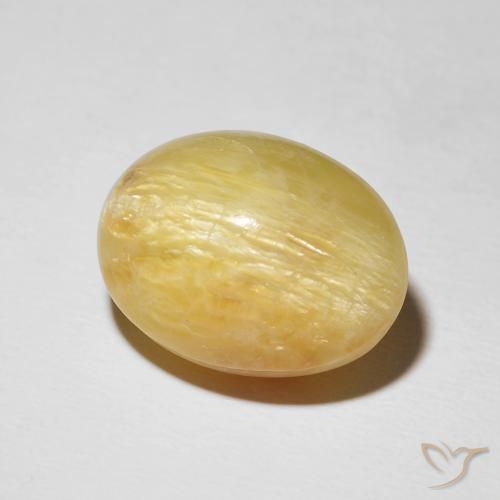 Opale œil de chat Jaune solidage naturelle ovale, 14.38 ct, Opaque