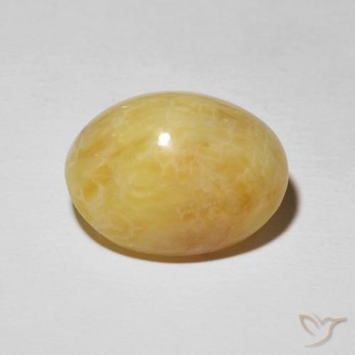 Opale œil de chat Jaune solidage naturelle ovale, 14.38 ct, Opaque