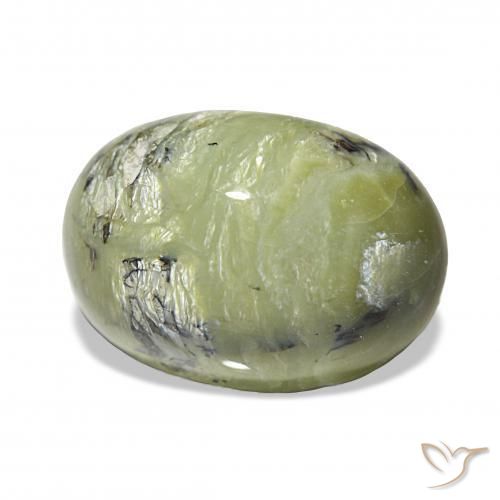 Opale œil de chat Vert moyen naturelle ovale, 6.67 ct, Opaque