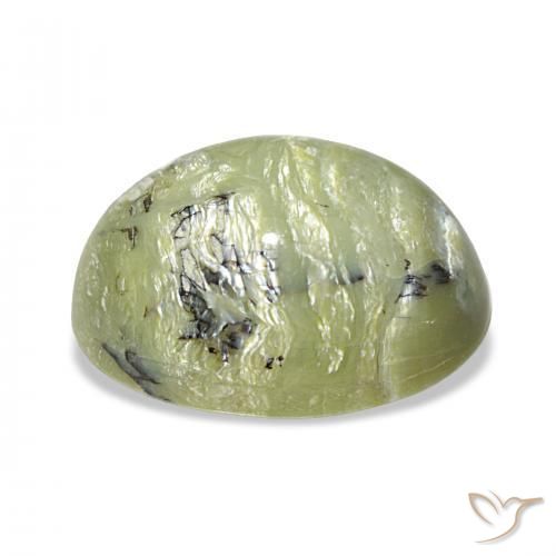 Opale œil de chat Vert moyen naturelle ovale, 6.67 ct, Opaque