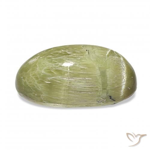 Opale œil de chat Vert jaunâtre naturelle ovale, 7.30 ct, Opaque