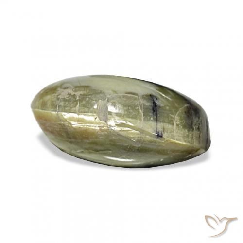 Opale œil de chat Vert jaunâtre naturelle ovale, 3.02 ct, Opaque