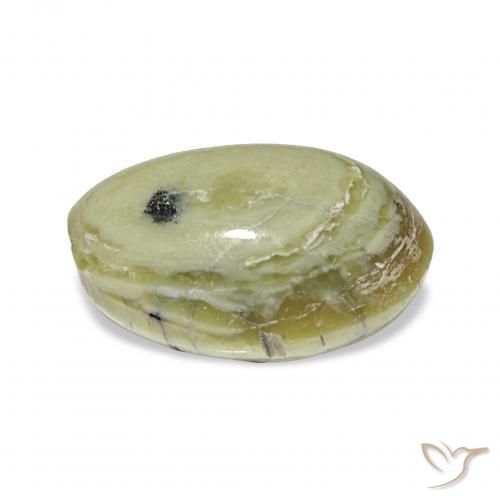 Opale œil de chat Vert jaunâtre naturelle ovale, 3.02 ct, Opaque