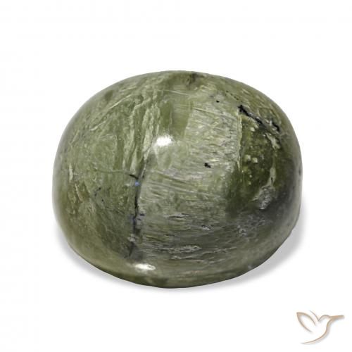 4.64ct Vert jaunâtre Opale œil de chat, ovale, Opaque