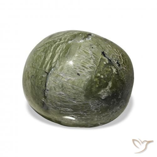 Opale œil de chat Vert jaunâtre naturelle ovale, 4.64 ct, Opaque