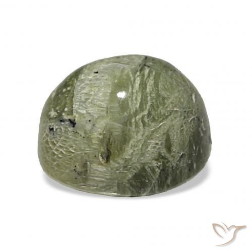 Opale œil de chat Vert jaunâtre naturelle ovale, 4.64 ct, Opaque
