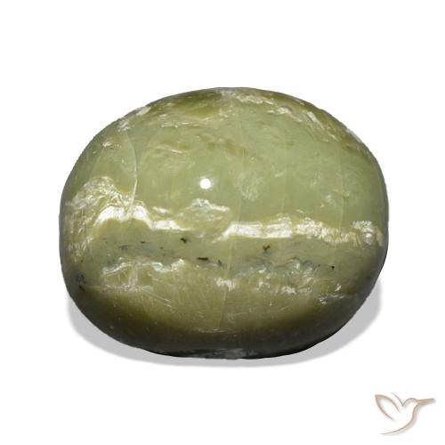 Opale œil de chat Vert jaunâtre naturelle Coussin, 9.69 ct, Opaque