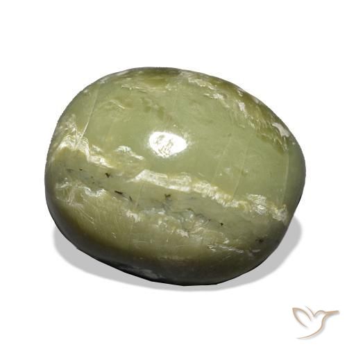 Opale œil de chat Vert jaunâtre naturelle Coussin, 9.69 ct, Opaque