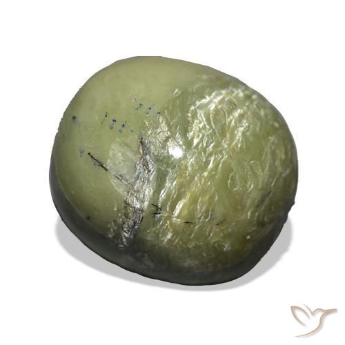 Opale œil de chat Vert terreux naturelle Coussin, 6.79 ct, Opaque