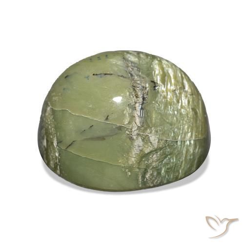 Opale œil de chat Vert terreux naturelle Coussin, 6.79 ct, Opaque