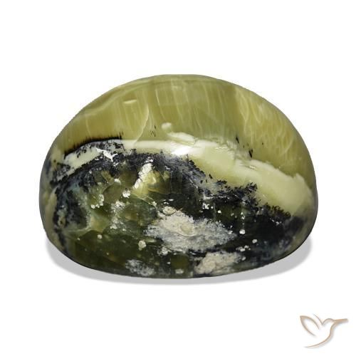 Opale œil de chat Vert jaunâtre naturelle ovale, 17.06 ct, Opaque