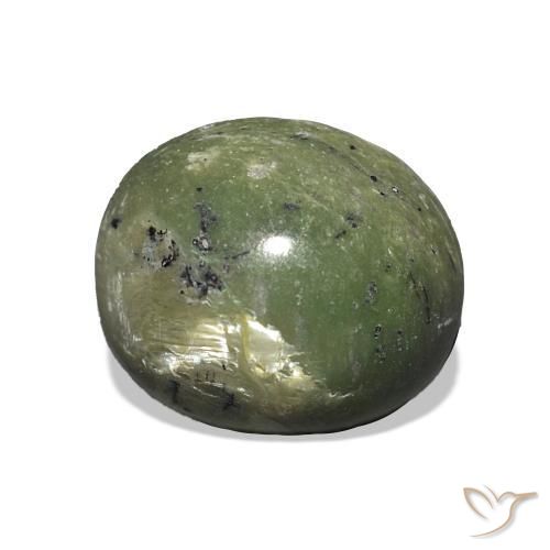 Opale œil de chat Vert terreux naturelle ovale, 3.41 ct, Opaque