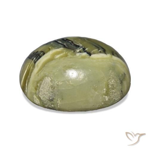 Opale œil de chat Vert jaunâtre naturelle ovale, 6.94 ct, Opaque