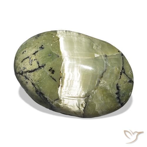 Opale œil de chat Vert jaunâtre naturelle ovale, 10.18 ct, Opaque