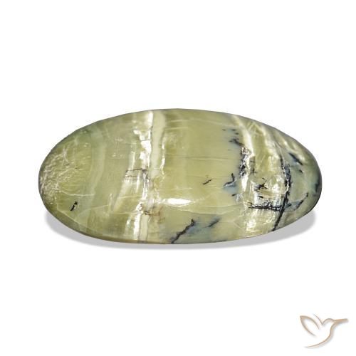 Opale œil de chat Vert jaunâtre naturelle ovale, 7.08 ct, Opaque