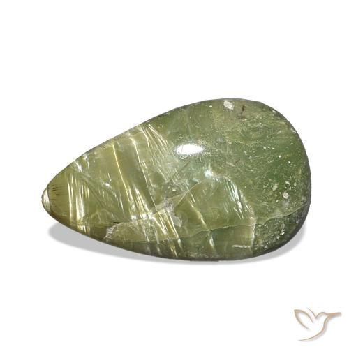 Opale œil de chat Vert terre naturelle En forme de poire, 2.14 ct, Opaque