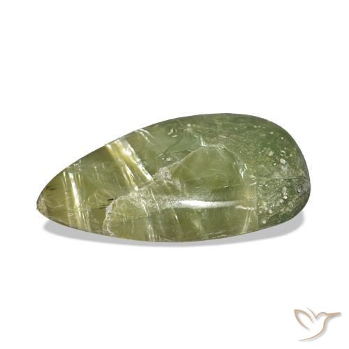 Opale œil de chat Vert terre naturelle En forme de poire, 2.14 ct, Opaque