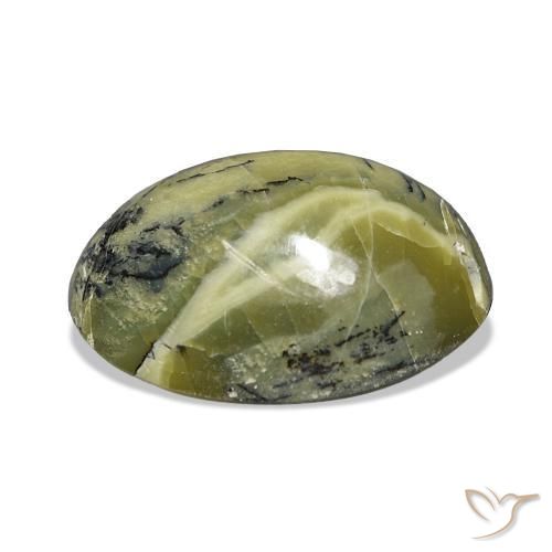 Opale œil de chat Vert jaunâtre naturelle ovale, 5.74 ct, Opaque