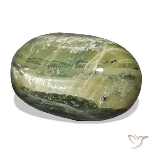 Opale œil de chat Vert jaunâtre naturelle ovale, 22.11 ct, Opaque