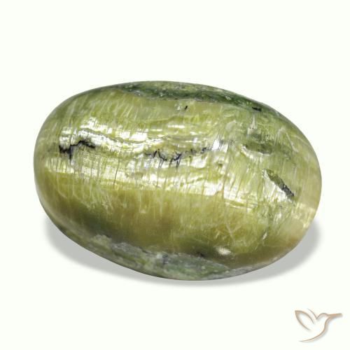 Cat's eye opal multicolore naturelle coupe ovale, 12,02 ct, opaque