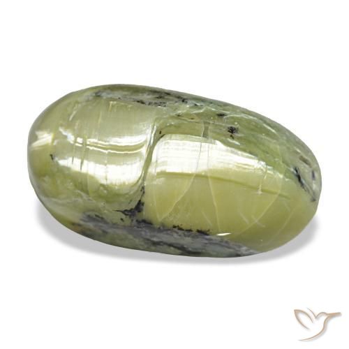 Cat's eye opal vert naturelle coupe ovale, 9,66 ct, opaque