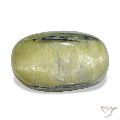 Cat's eye opal vert naturelle coupe ovale, 4,62 ct, opaque