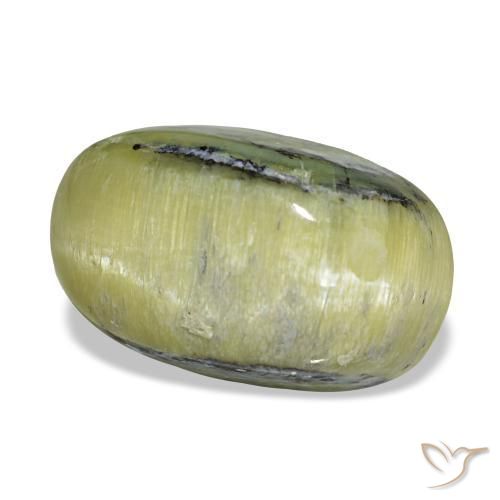Cat's eye opal vert naturelle coupe ovale, 4,62 ct, opaque