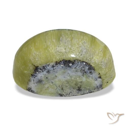 Cat's eye opal vert naturelle coupe ovale, 4,62 ct, opaque