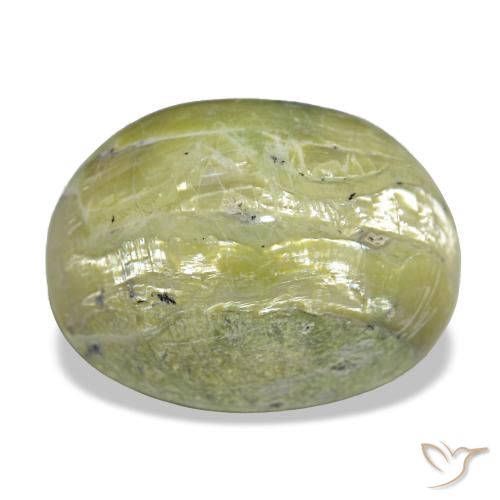 Cat's eye opal vert naturelle coupe ovale, 11,22 ct, opaque