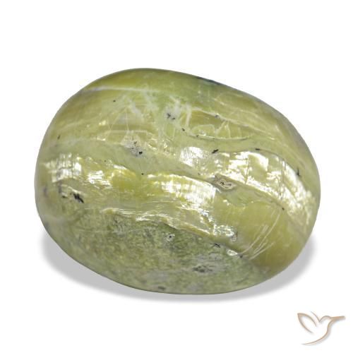 Cat's eye opal vert naturelle coupe ovale, 11,22 ct, opaque