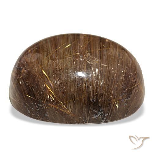 Cat's eye rutile quartz orange naturelle coupe ovale, 44,01 ct, translucide