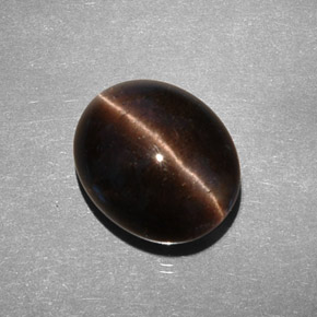 Scapolite œil de chat Marron foncé naturelle Coupe ovale, 9.08 ct, Translucide