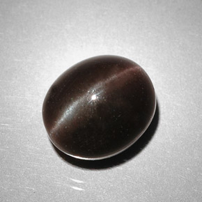 Scapolite œil de chat Marron foncé naturelle Coupe ovale, 5.85 ct, Translucide