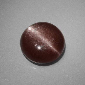Cat's eye scapolite marron naturelle coupe roude, 2,40 ct, opaque