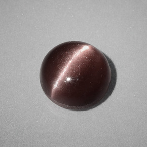 Cat's eye scapolite marron naturelle coupe roude, 1,58 ct, opaque
