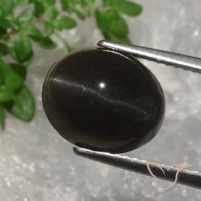 Scapolite œil de chat Marron foncé naturelle ovale, 5.07 ct, Translucide