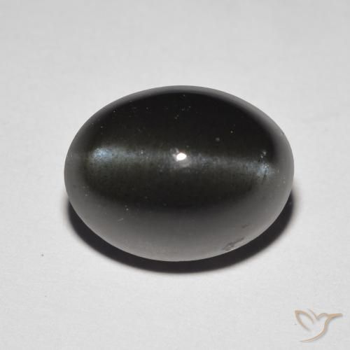 5.85ct Naturel Brun chocolat noir Scapolite œil de chat, ovale, Translucide