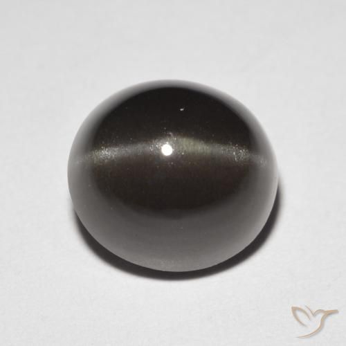 Cat's eye scapolite marron naturelle coupe ovale, 3,32 ct, translucide