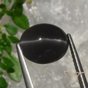 Scapolite œil de chat Brun chocolat noir naturelle ovale, 3.20 ct, Translucide