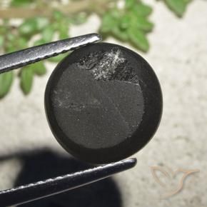 Scapolite œil de chat Noire naturelle Tour, 6.48 ct, Translucide